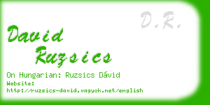 david ruzsics business card